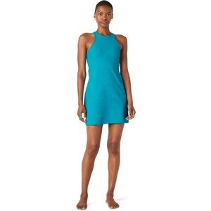 NWT Beyond Yoga Spacedye Under Lock and Key Dress Blue Cross Back SMALL
